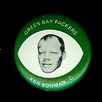 Ken Bowman 1969 Drenks Packers Pins football card