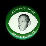 Marv Fleming 1969 Drenks Packers Pins football card