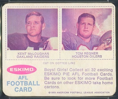 Kent McCloughan, Tom Regner 1969 Eskimo Pie football card
