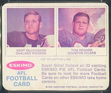 Kent McCloughan, Tom Regner 1969 Eskimo Pie football card Kent McCloughan, Tom Regner 1969 Eskimo Pie football card