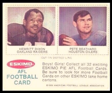 Hewritt Dixon, Pete Beathard 1969 Eskimo Pie football card Hewritt Dixon, Pete Beathard 1969 Eskimo Pie football card