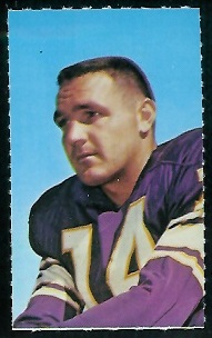 Fred Cox 1969 Glendale Stamps football card