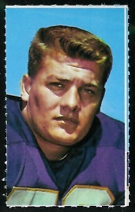 Mick Tingelhoff 1969 Glendale Stamps football card