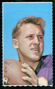 Fran Tarkenton 1969 Glendale Stamps football card