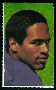 O.J. Simpson 1969 Glendale Stamps football card