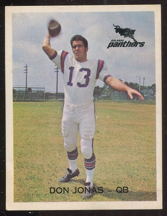 Don Jonas 1969 Orlando Panthers football card