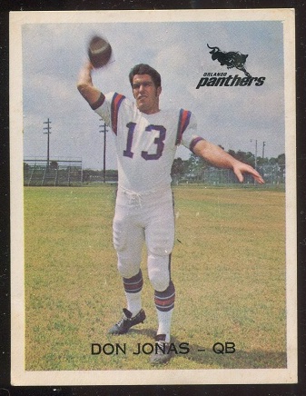 Don Jonas 1969 Orlando Panthers football card Don Jonas 1969 Orlando Panthers football card