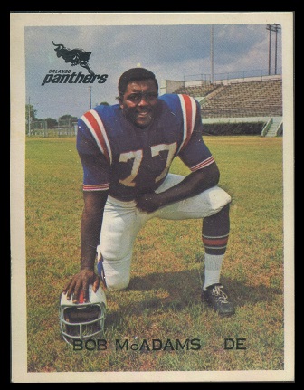 Bob McAdams 1969 Orlando Panthers football card