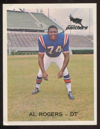 Al Rogers 1969 Orlando Panthers football card