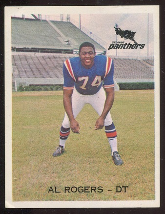 Al Rogers 1969 Orlando Panthers football card Al Rogers 1969 Orlando Panthers football card