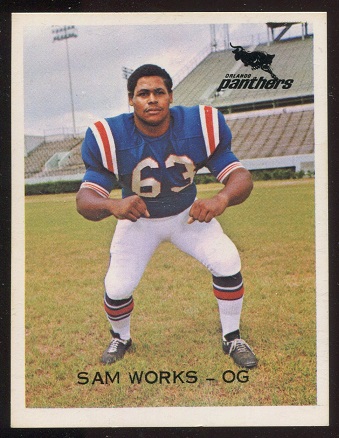 Sam Works 1969 Orlando Panthers football card
