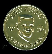 Monty Stickles 1969 Saints Doubloons football card
