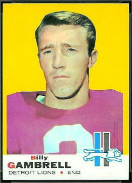 Billy Gambrell 1969 Topps football card