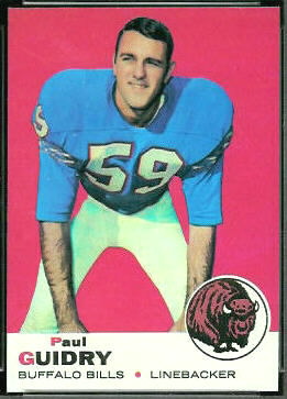 Paul Guidry 1969 Topps football card Paul Guidry 1969 Topps football card