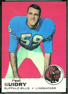 Paul Guidry 1969 Topps football card