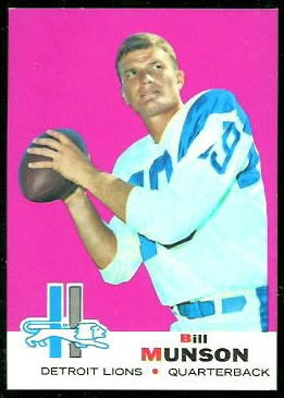 Bill Munson 1969 Topps football card