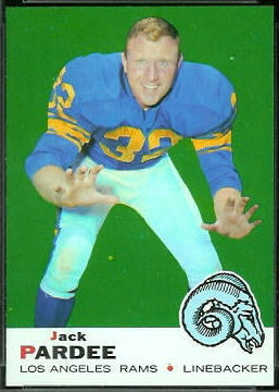 Jack Pardee 1969 Topps football card Jack Pardee 1969 Topps football card