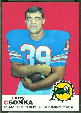 Larry Csonka 1969 Topps football card