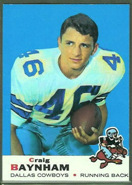 Craig Baynham 1969 Topps football card