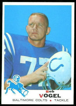 Bob Vogel 1969 Topps football card