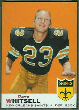Dave Whitsell 1969 Topps football card