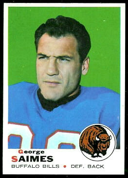 George Saimes 1969 Topps football card