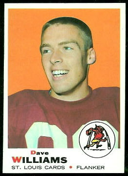 Dave Williams 1969 Topps football card