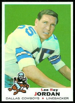 Lee Roy Jordan 1969 Topps football card