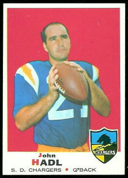 John Hadl 1969 Topps football card