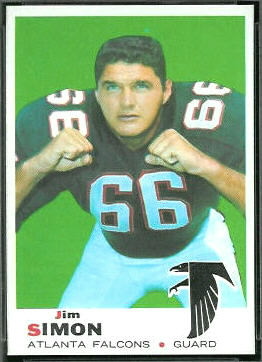 Jim Simon 1969 Topps football card Jim Simon 1969 Topps football card