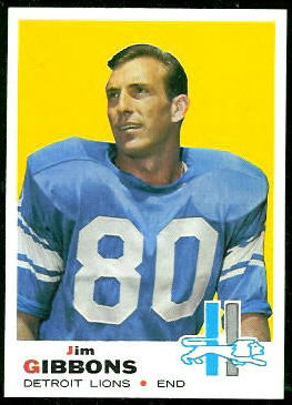 Jim Gibbons 1969 Topps football card