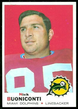 Nick Buoniconti 1969 Topps football card