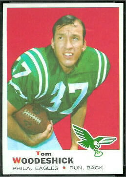 Tom Woodeshick 1969 Topps football card