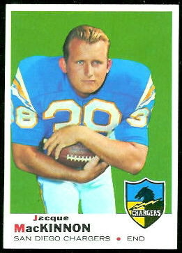 Jacque MacKinnon 1969 Topps football card