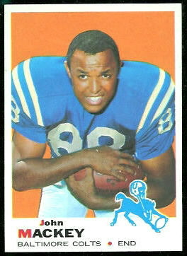 John Mackey 1969 Topps football card