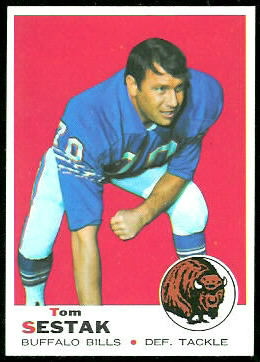 Tom Sestak 1969 Topps football card