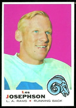 Les Josephson 1969 Topps football card