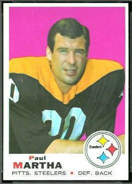 Paul Martha 1969 Topps football card
