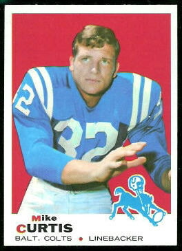 Mike Curtis 1969 Topps football card