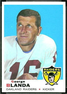 George Blanda 1969 Topps football card