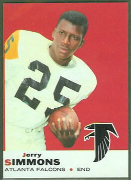 Jerry Simmons 1969 Topps football card