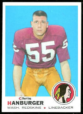 Chris Hanburger 1969 Topps football card