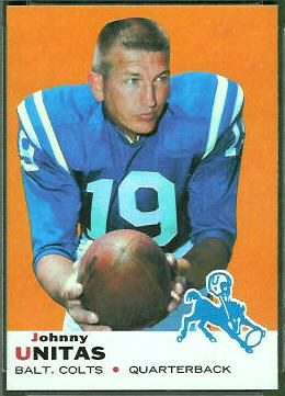 John Unitas 1969 Topps football card