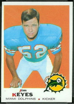 Jim Keyes 1969 Topps football card