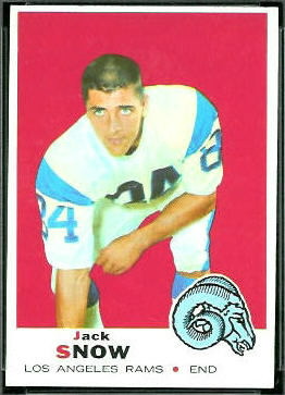 Jack Snow 1969 Topps football card