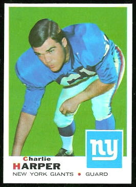 Charlie Harper 1969 Topps football card