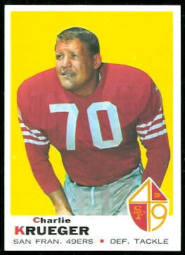 Charlie Krueger 1969 Topps football card Charlie Krueger 1969 Topps football card