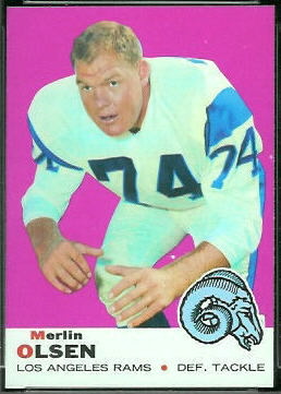 Merlin Olsen 1969 Topps football card Merlin Olsen 1969 Topps football card
