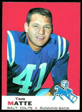 Tom Matte 1969 Topps football card