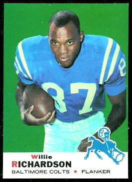 Willie Richardson 1969 Topps football card